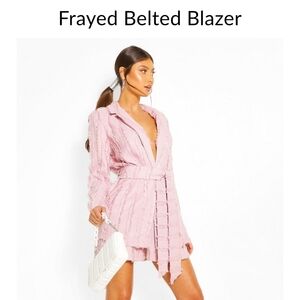 Frayed belted blazer size 6